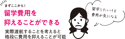 留学費用を抑える事ができる